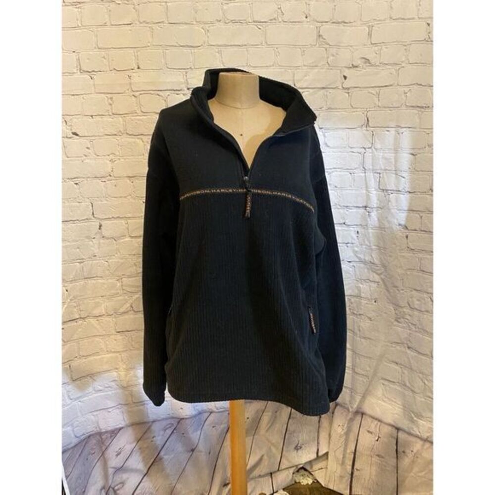 Harley‎ Davidson men's pullover large black 1/4 zip
